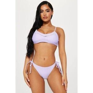 Go coco Lavender Cheeky Crochet Detailing 2 Piece Bikini Size M